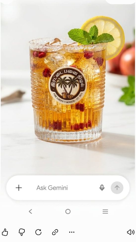 Iced fruit drink in crystal glass