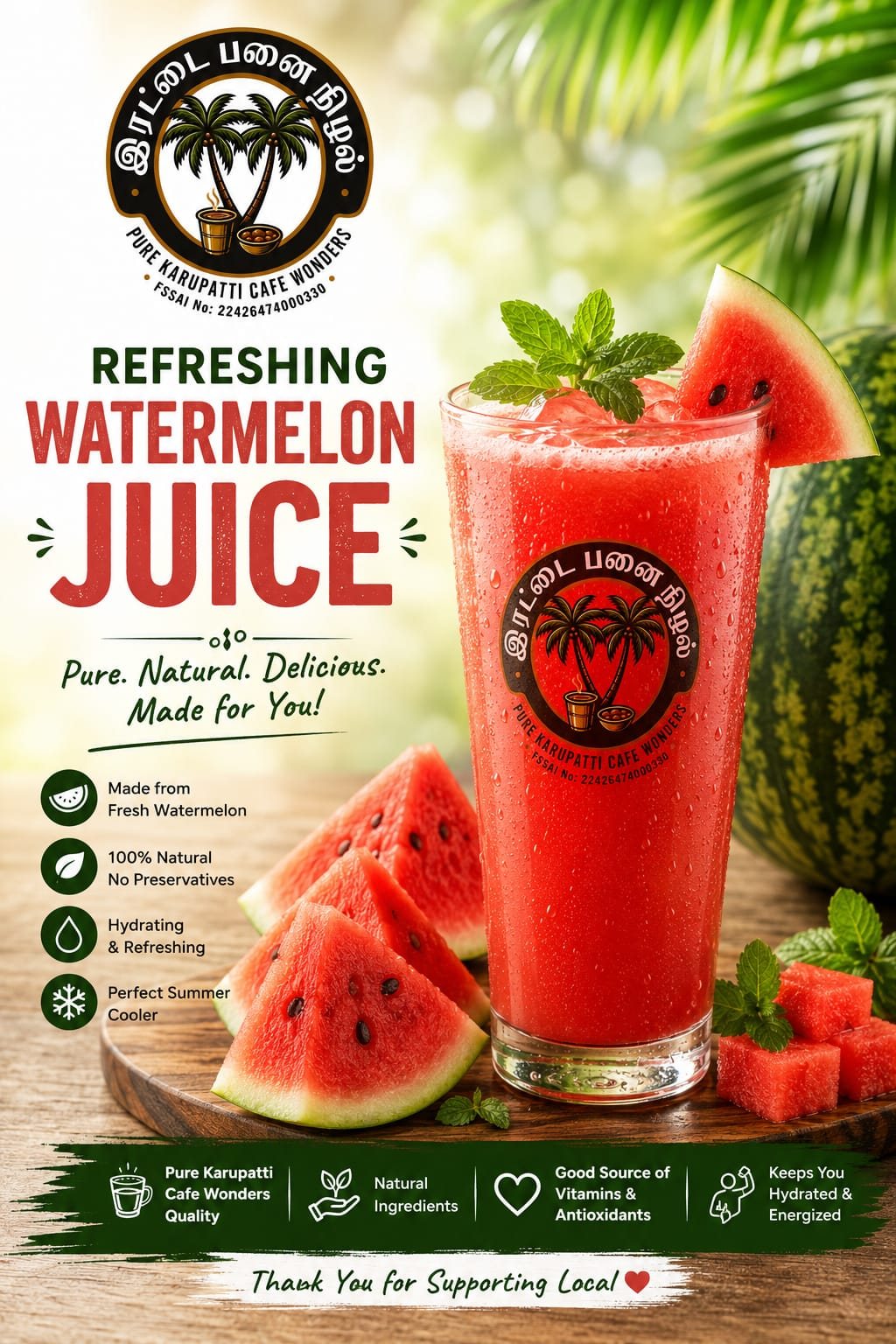 Watermelon Juice — fresh summer cooler from Irattai Panai Nizhal